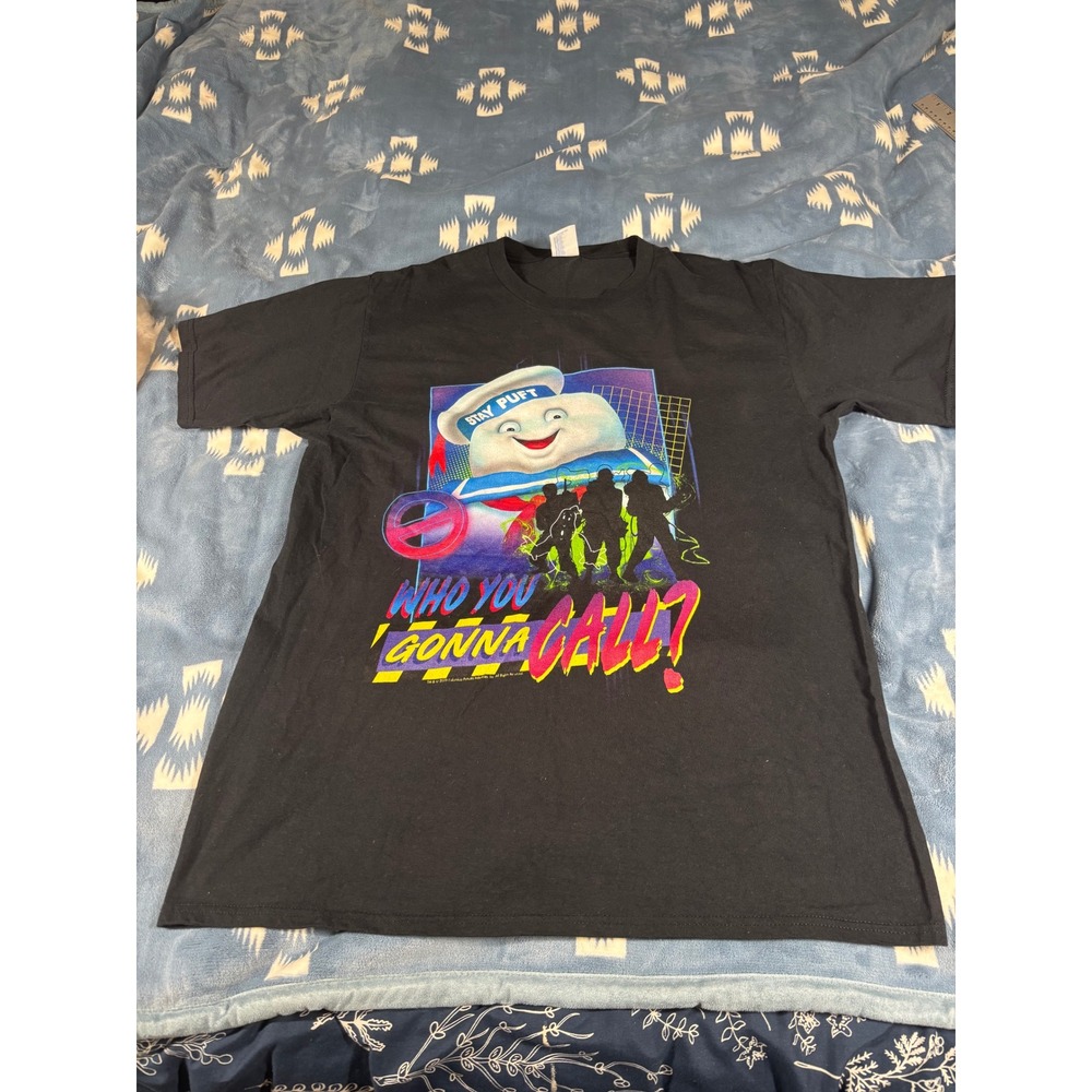 Port & Company Ghostbusters Stay Puft Graphic Tee Mens Large Black Retro 2019